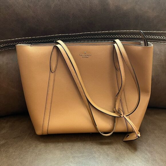Kate Spade Tan Leather Tote Bag - Picture 1 of 6